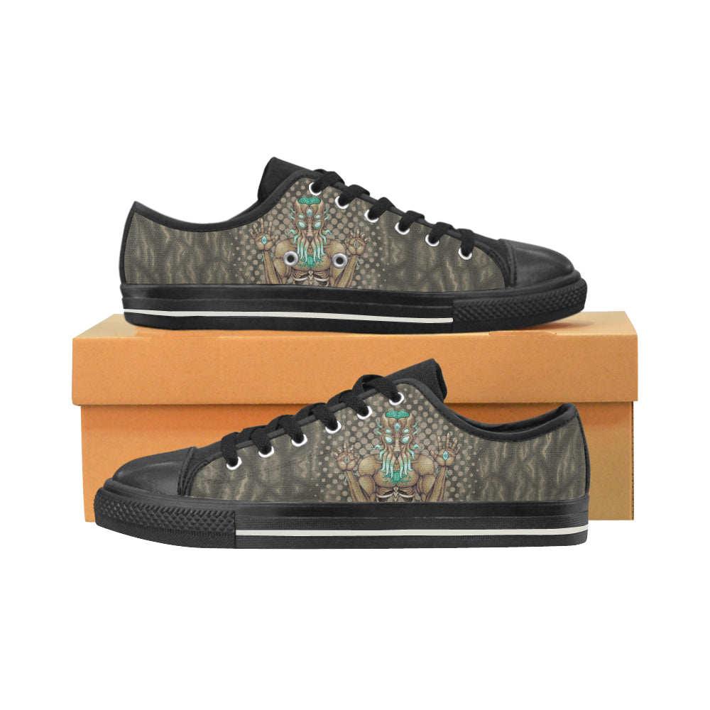 Moon Lord Black Women's Classic Canvas Shoes