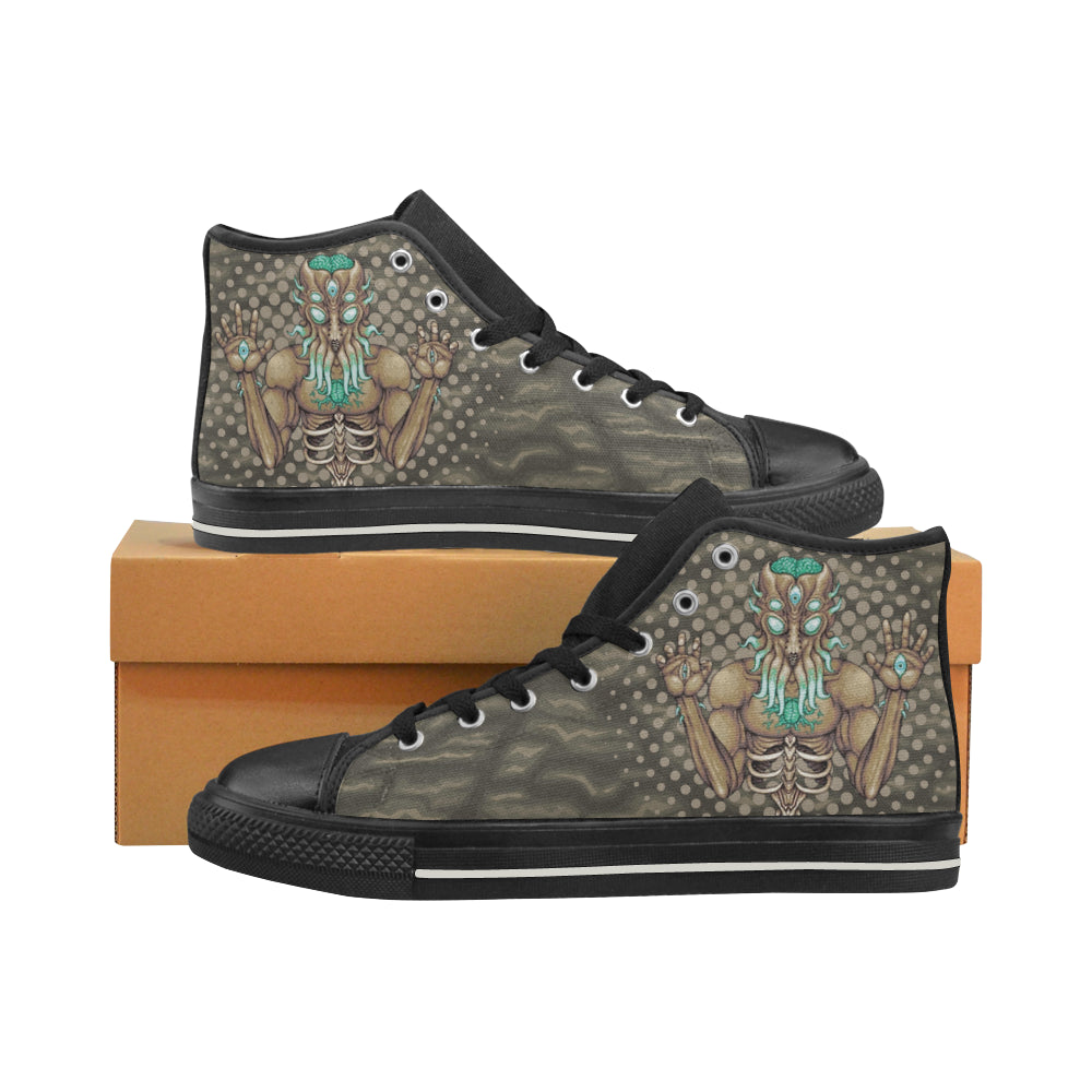 Moon Lord Black Women's Classic High Top Canvas Shoes