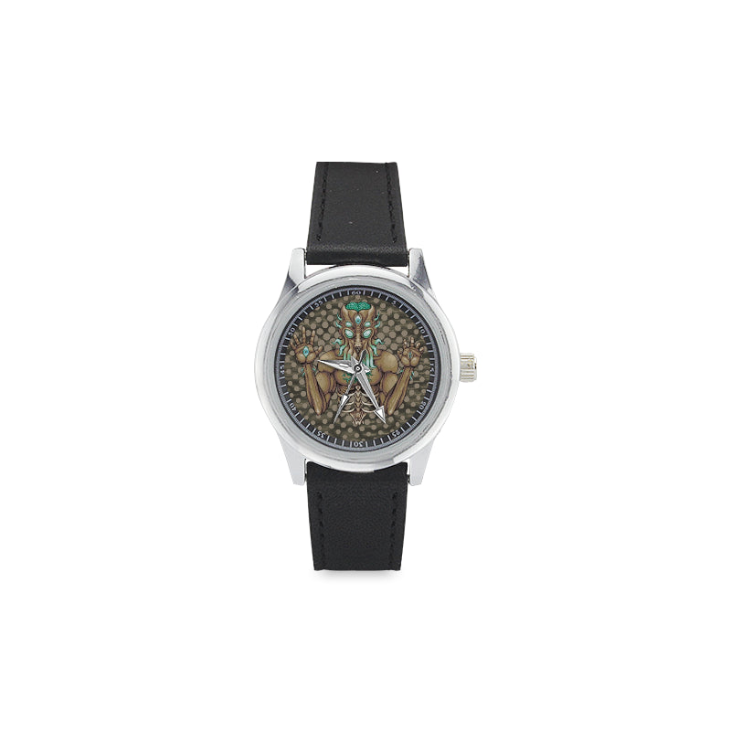 Moon Lord Kid's Stainless Steel Leather Strap Watch