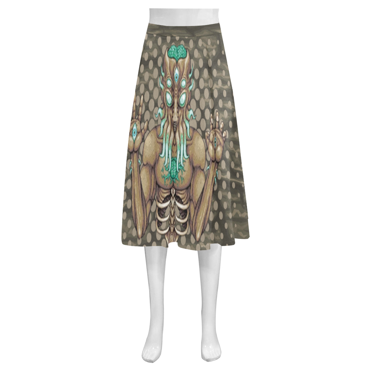 Moon Lord Mnemosyne Women's Crepe Skirt (Model D16)